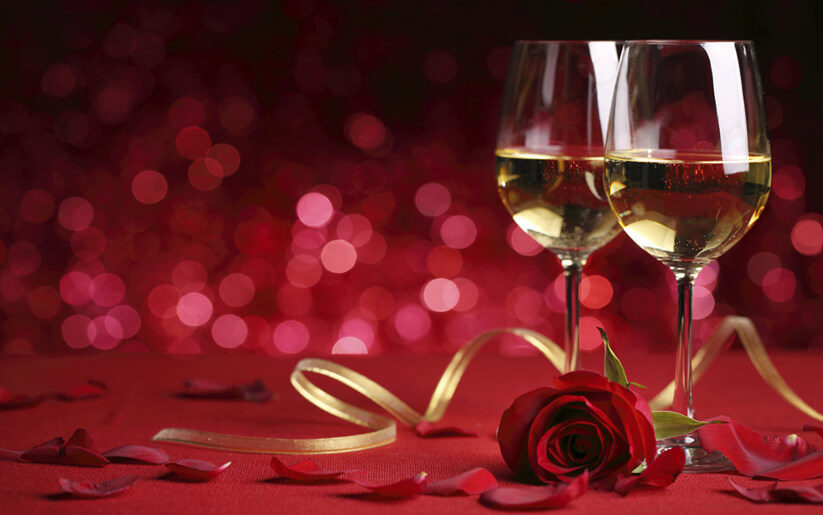 valentine day and wines