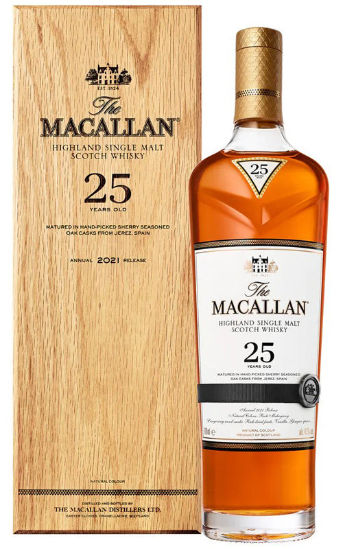 Order The Macallan Sherry Oak 25 Year Old Single Malt Scotch Whisky 700ml (2021 Release) - 1 Bottle  Online - Just Wines Australia