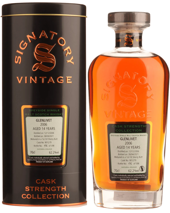 Liquor Loot- 2006 Signatory Vintage Glenlivet 14 Year Old Single Malt Scotch Whisky (700mL) -  