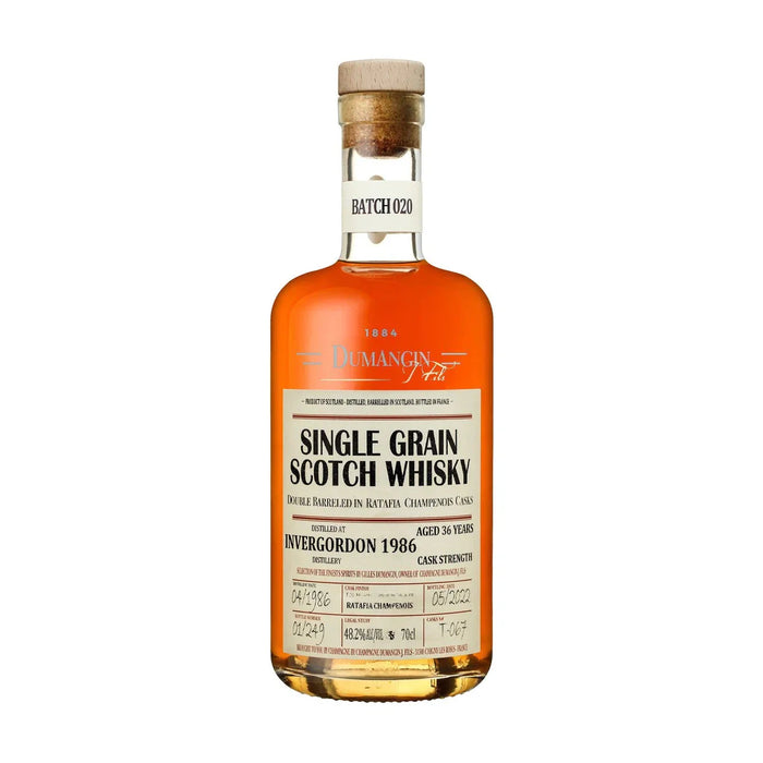 Order Champagne J. Dumangin Fils Batch 020 Invergordon 1986 Single Grain Whisky 700ml - 1 Bottle - Just Wines