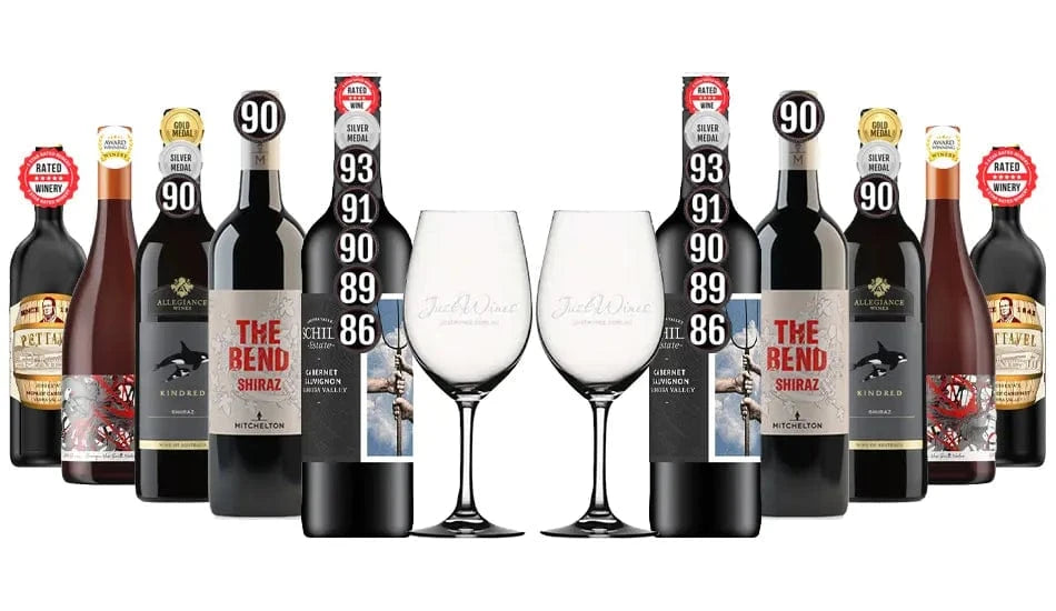 Order Winter Fresh Favourites Premium Red Mix - 10 Bottles + 2 Free Glasses JustWines Australia