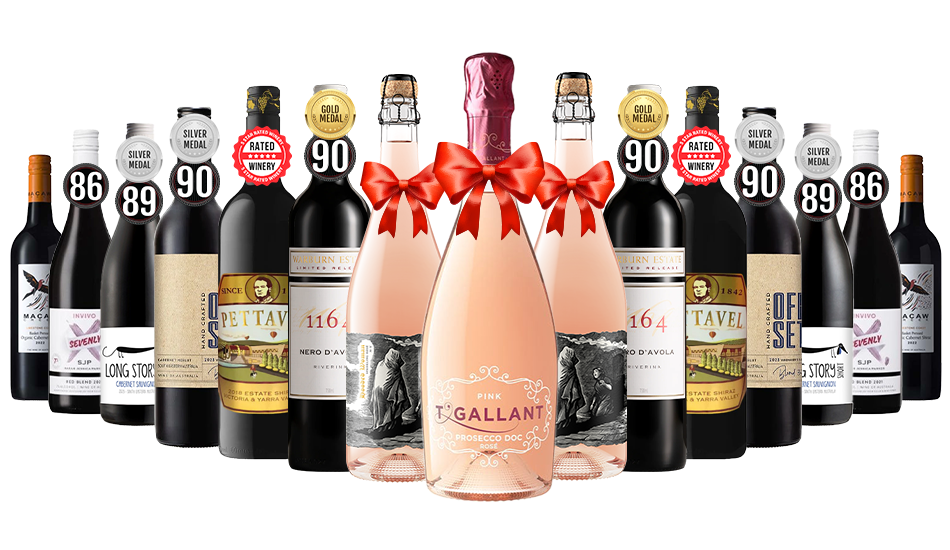 Order Christmas Tempting Red Mix - 12 Bottles + 3 Free Sparkling - Just Wines