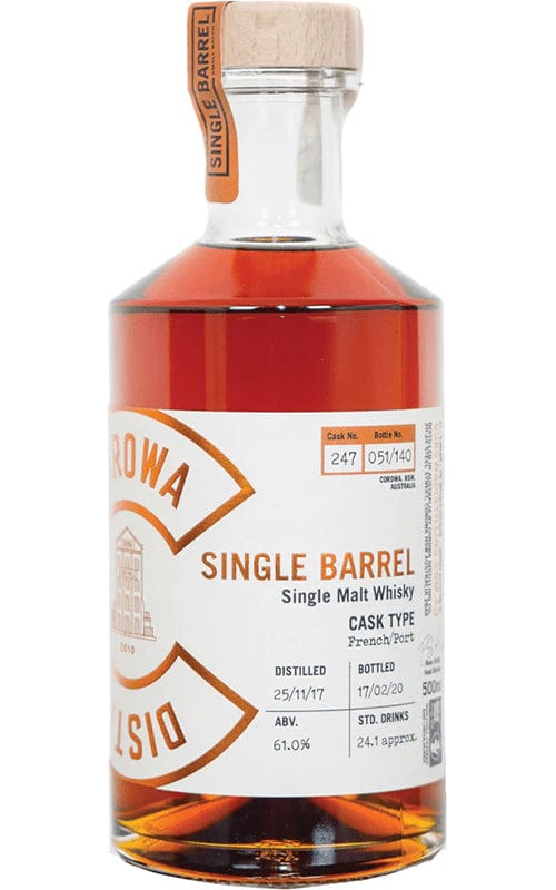Order Corowa Distilling Co. French Oak Port Cask Single Malt Australian Whisky 500ml - 1 Bottle JustWines Australia