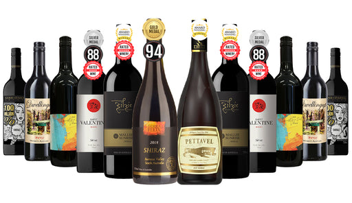 Top Sellers Shiraz Mixed - 12 Bottles including 5 Star Rated & Award Winning Wineries - Prod JW Store
