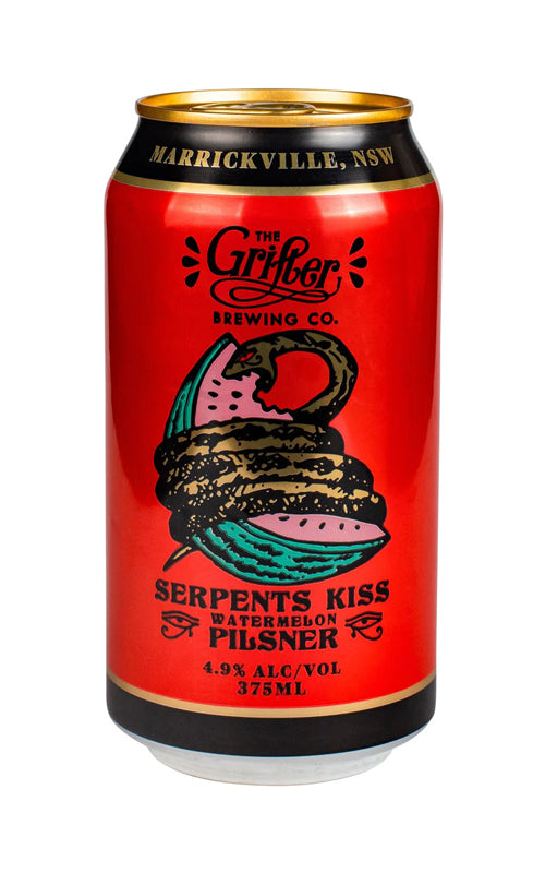 Order The Grifter Brewing Co Serpents Kiss Watermelon Pilsner Cans 375mL - 24 Bottles  Online - Just Wines Australia