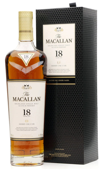 Order The Macallan Sherry Oak Cask 18 Years Old Single Malt Scotch Whisky 700ml - 1 Bottle  Online - Just Wines Australia