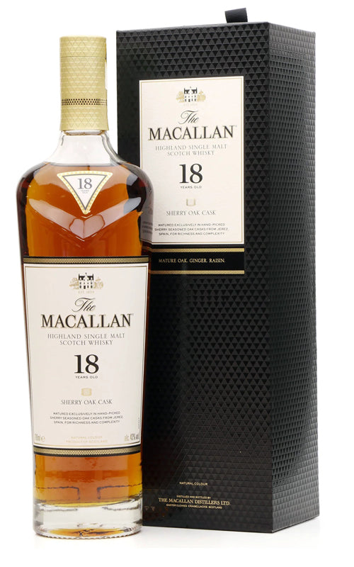 Order The Macallan Sherry Oak Cask 18 Years Old Single Malt Scotch Whisky 700ml - 1 Bottle  Online - Just Wines Australia